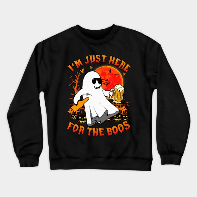 Funny Halloween Tee I'm Just Here For The Boos Costume Gift Crewneck Sweatshirt by saugiohoc994